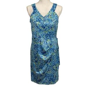 Stella Parker Collection Sleeveless UPF Paisley Print Blue/Green Dress NWOT